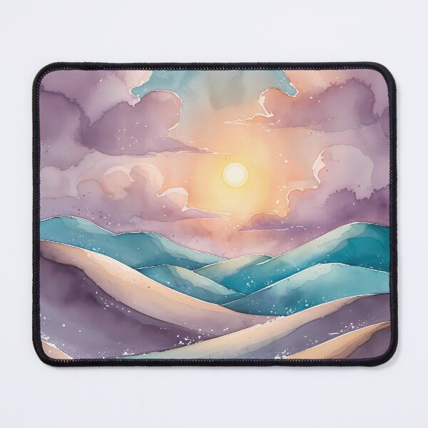 Item preview, Pastel Desert Dunes Illustration - Aesthetic Watercolor Landscape designed and sold by Art-Inspir-AI.