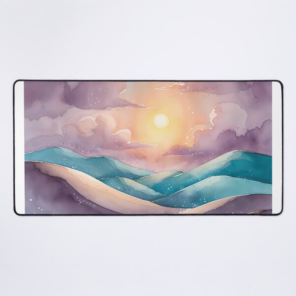 Item preview, Pastel Desert Dunes Illustration - Aesthetic Watercolor Landscape designed and sold by Art-Inspir-AI.