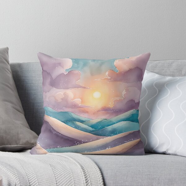 Item preview, Pastel Desert Dunes Illustration - Aesthetic Watercolor Landscape designed and sold by Art-Inspir-AI.