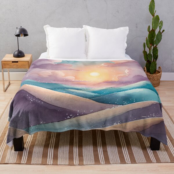 Item preview, Pastel Desert Dunes Illustration - Aesthetic Watercolor Landscape designed and sold by Art-Inspir-AI.