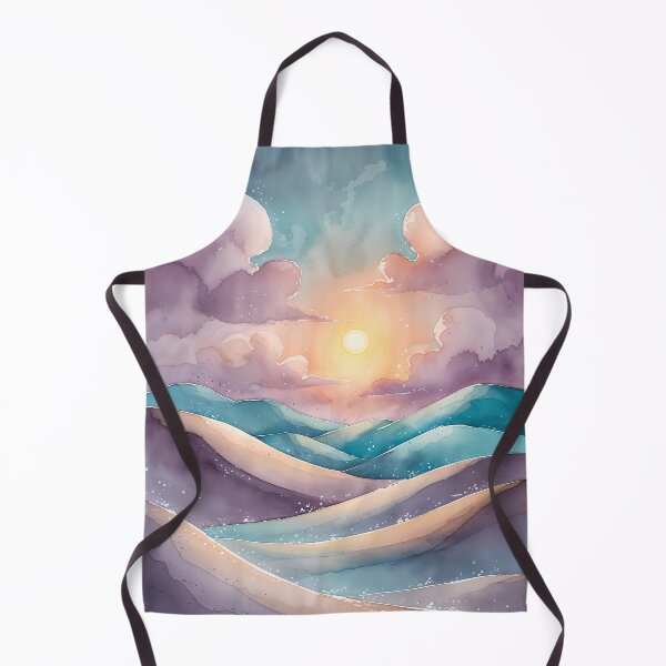 Item preview, Pastel Desert Dunes Illustration - Aesthetic Watercolor Landscape designed and sold by Art-Inspir-AI.