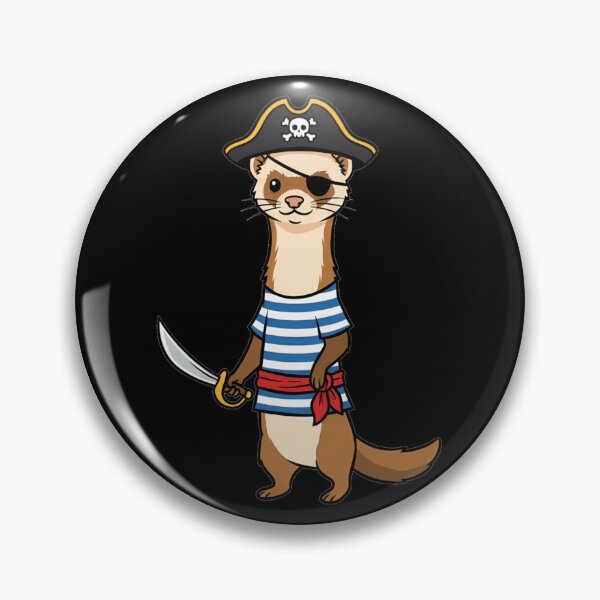 Item preview, Cute Swashbuckling Pirate Ferret with Cutlass designed and sold by k3rstman1.