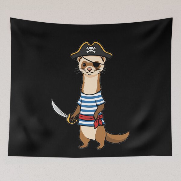 Item preview, Cute Swashbuckling Pirate Ferret with Cutlass designed and sold by k3rstman1.