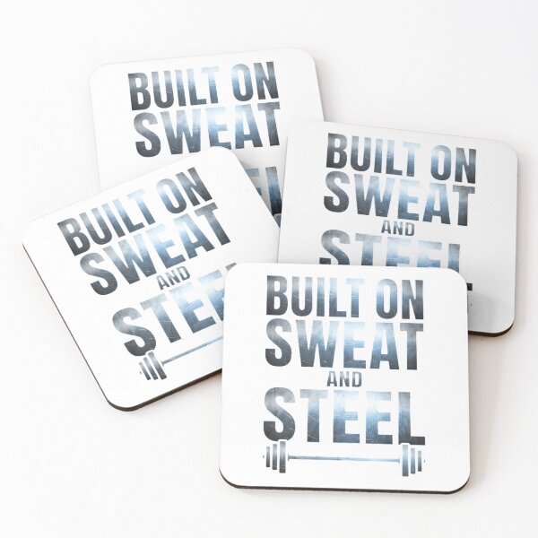 Item preview, Built on Sweat and Steel Gym Motivation Design for Weightlifting & Fitness designed and sold by Urben Loop.