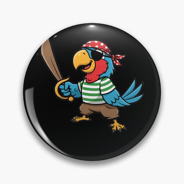 Item preview, Swashbuckling Cartoon Pirate Parrot with Sword designed and sold by k3rstman1.