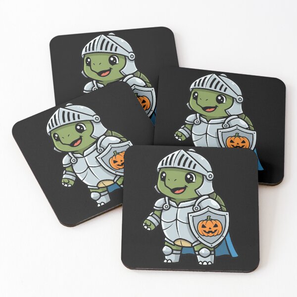 Item preview, Cute Halloween Turtle Knight with Pumpkin Shield designed and sold by k3rstman1.