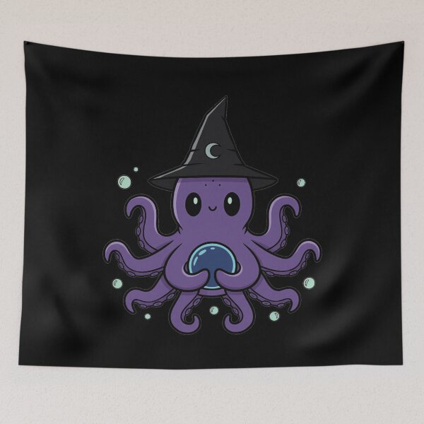 Item preview, Kawaii Magical Octopus Witch with Crystal Ball designed and sold by k3rstman1.