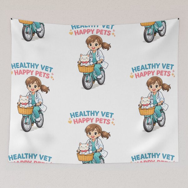 Item preview, Healthy Vet Happy Pets Cycling Shirt | Veterinary Fitness Lifestyle Dog Cycling Design designed and sold by Bettybee00.