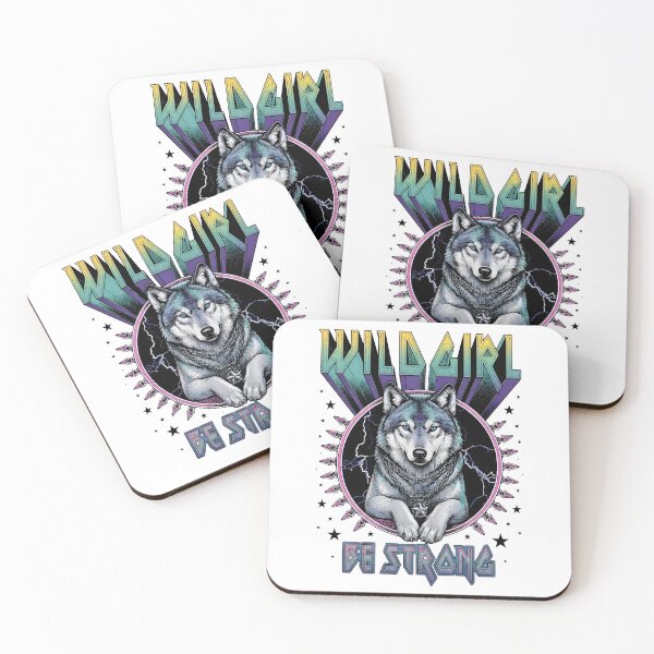 Item preview, Wild Girl Be Strong - Wolf Power Aesthetic Art designed and sold by RumiRogue.