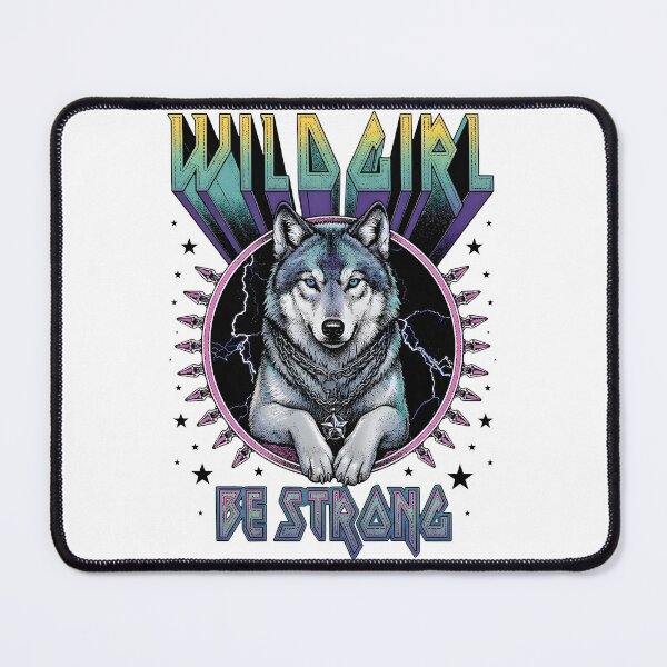 Item preview, Wild Girl Be Strong - Wolf Power Aesthetic Art designed and sold by RumiRogue.