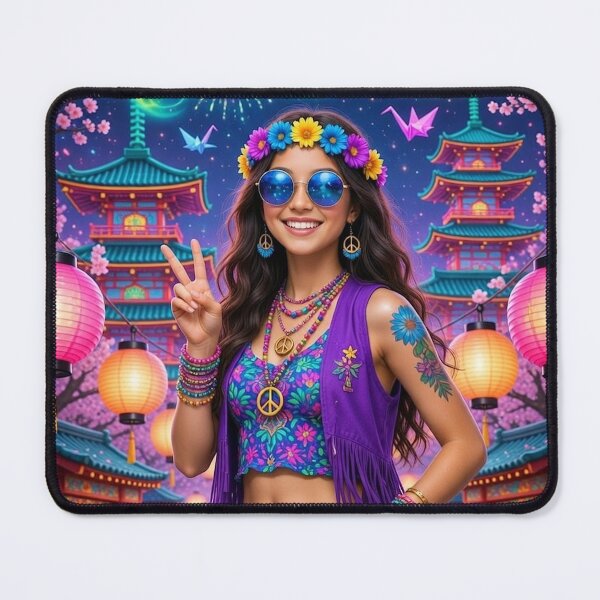 Item preview, Hippy Chicks From Space - Psychedelic Japanese Festival Hippie Girl designed and sold by David Brookes Digital.