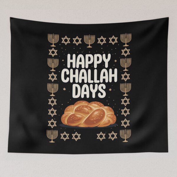 Item preview, Ugly Hanukkah Sweater Happy Challah Days designed and sold by EllenJast.