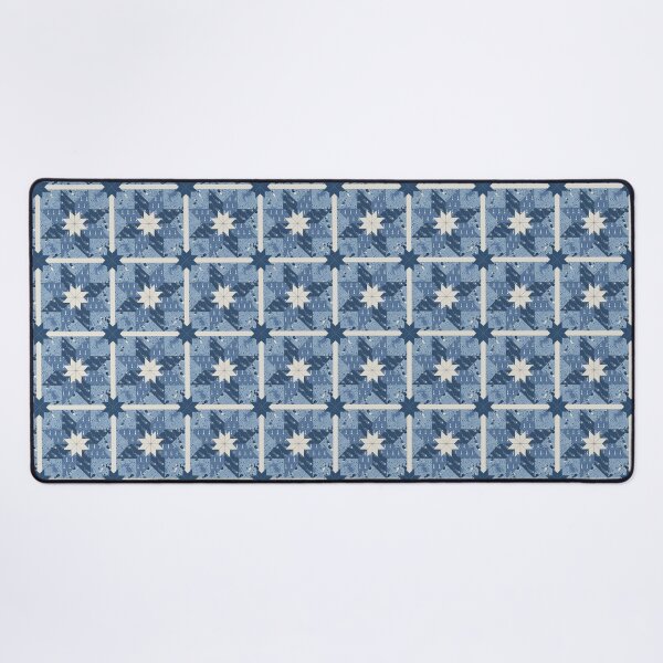 Item preview, Salt Water Shallows sea star patchwork in summertime blues designed and sold by LisaLeQuelenec.