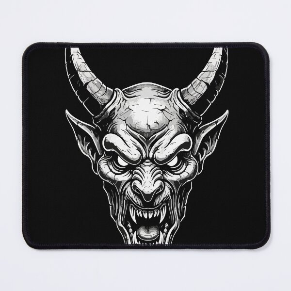 Item preview, Demonic Horned Devil Totem Mask Black and White designed and sold by PixelStudioBe.