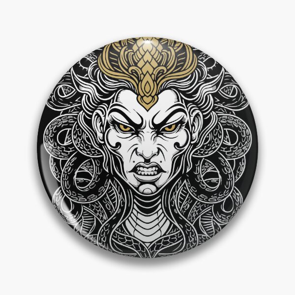Item preview, Gold and White Gorgon Medusa Mask Mythological Totem designed and sold by PixelStudioBe.