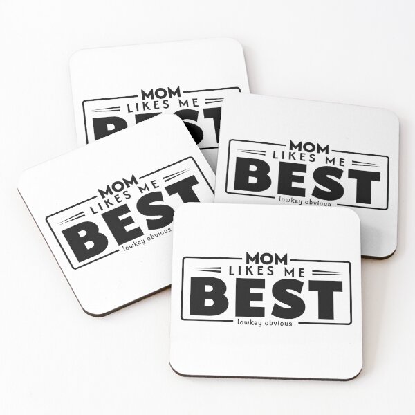 Item preview, Mom Likes Me Best Funny Lowkey Sibling Humor Black designed and sold by PixelGrafiks.