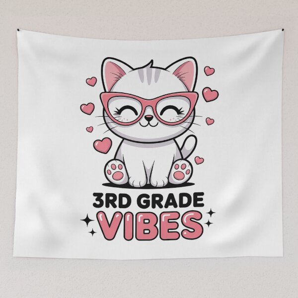 Item preview, Third 3rd Grade Vibes Back to School Cute Cat Cute For Girls designed and sold by EllenJast.