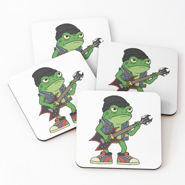 Item preview, Grumpy Punk Rocker Frog - Heavy Metal Guitarist Art designed and sold by MaynyStudio.