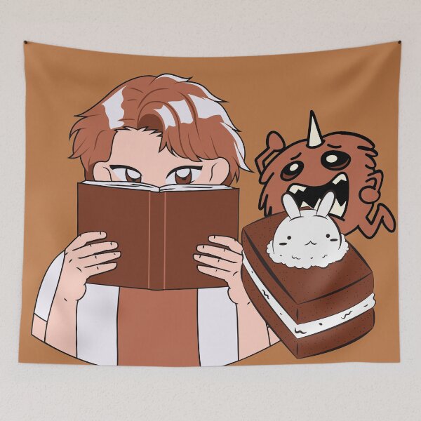 Item preview, Cozy Manga Reader with Monster and Kawaii Bunny Cake designed and sold by Kanniax.