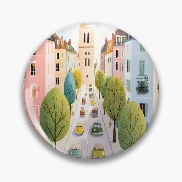 Item preview, Charming Paris Street Scene with Colorful Buildings designed and sold by Artessie.