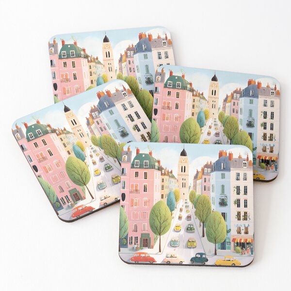 Item preview, Charming Paris Street Scene with Colorful Buildings designed and sold by Artessie.