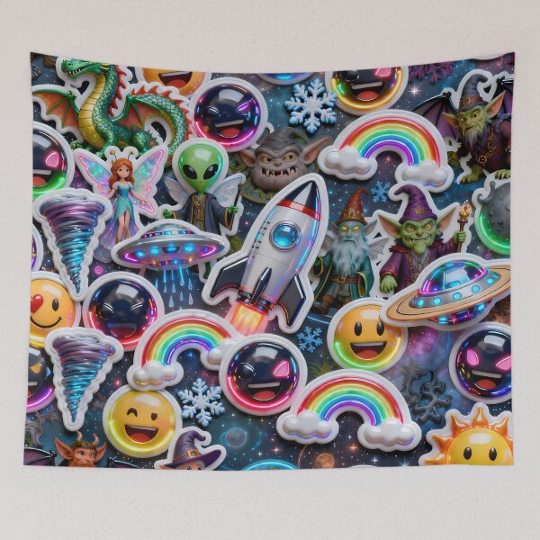 Item preview, Ultimate 3D Emoji Stickerbomb – Crazy Expression Collage designed and sold by RH Design Lab.
