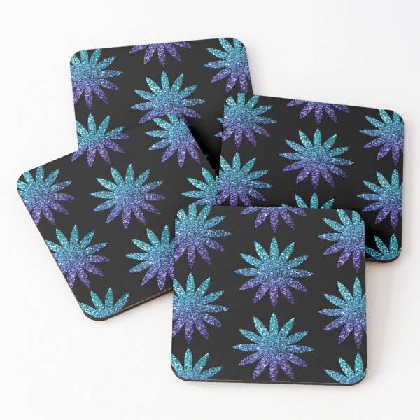 Artikelvorschau, Aquablauer Ombre-Kunstglitter funkelt Blume (Foto von Glitzer – nicht reflektierend) entworfen und verkauft von PLdesign.