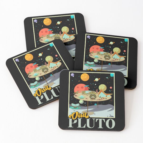 Item preview, Retro Visit Planet Pluto Mid Century Style Space Travel designed and sold by AbhayT.
