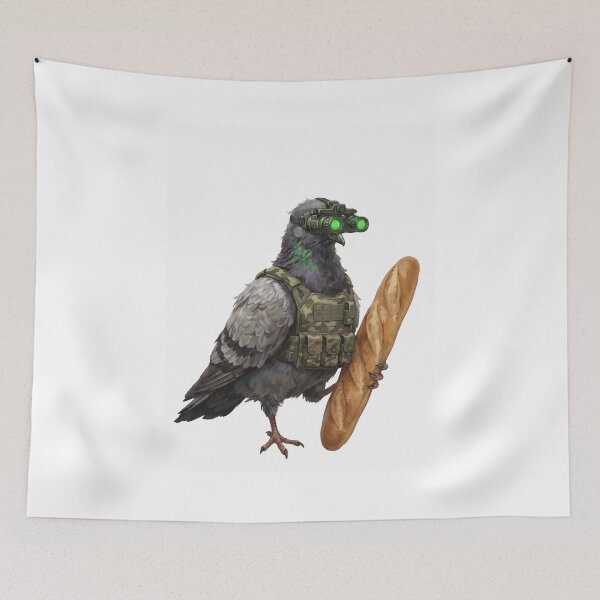Item preview, Tactical Pigeon BRUH - Night Vision Baguette Bird Meme designed and sold by MaynyStudio.