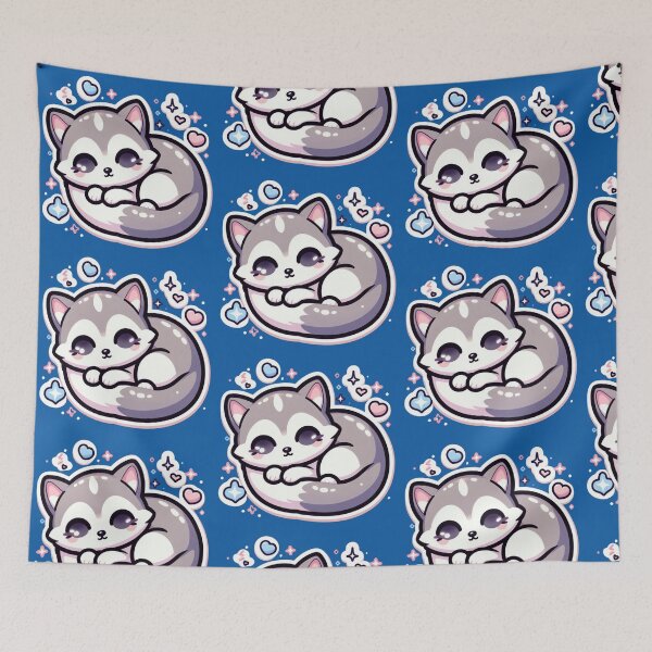 Item preview, Cute Sleeping Husky Sticker-Kawaii Puppy Cozy Cartoon designed and sold by carestazafeli.