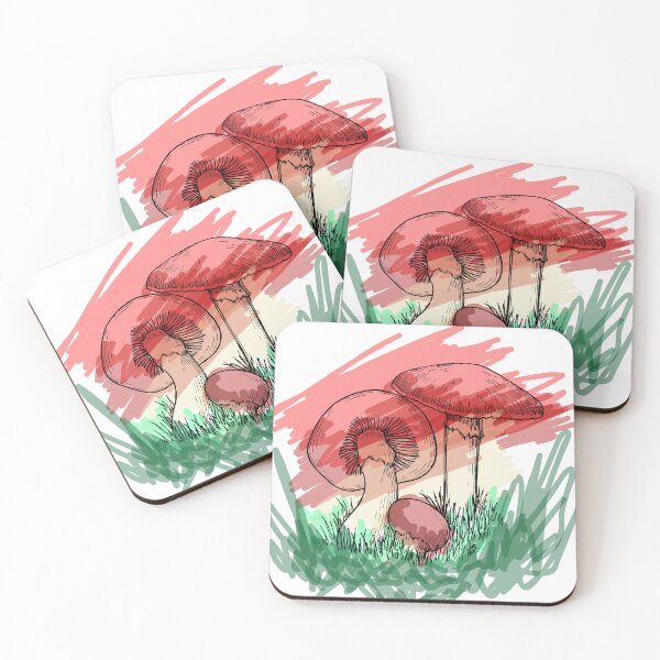 Item preview, Wild Mushrooms in Grass — Cottagecore Ink Art designed and sold by Yesss-Mau.