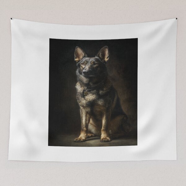 Item preview, Regal German Shepherd Dog Classic Portrait Art designed and sold by NicolasGlowArt.