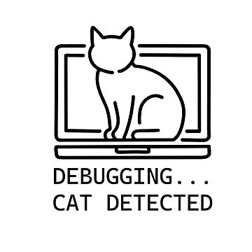 Artwork thumbnail, Cat Debugging Keyboard Programmer Joke by Code  Monkeys