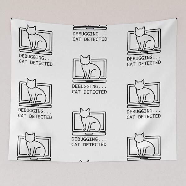 Item preview, Cat Debugging Keyboard Programmer Joke designed and sold by Code  Monkeys.