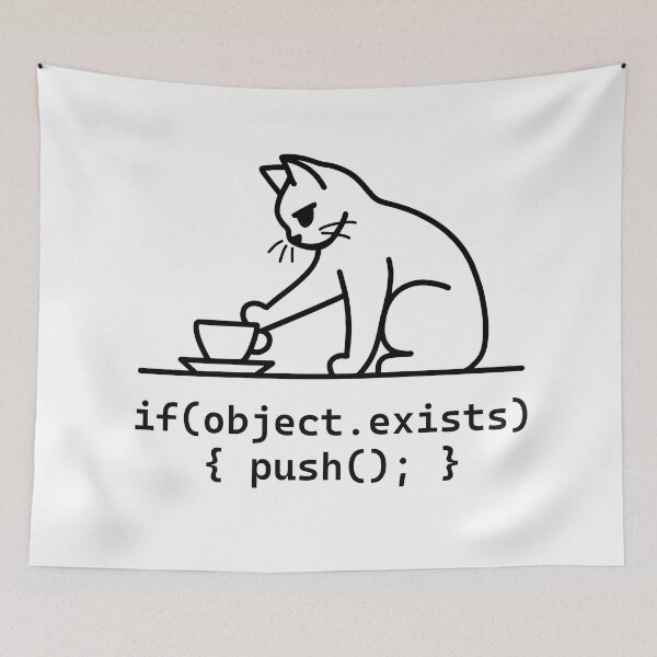 Item preview, Cat Logic Push Object Joke designed and sold by Code  Monkeys.