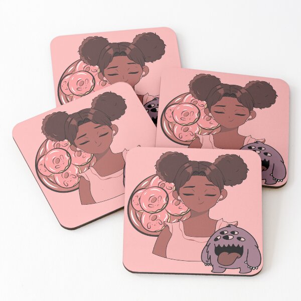 Item preview, Anime Girl and Bunny Donuts with Five-Eyed Monster designed and sold by Kanniax.