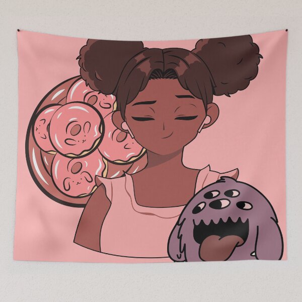 Item preview, Anime Girl and Bunny Donuts with Five-Eyed Monster designed and sold by Kanniax.