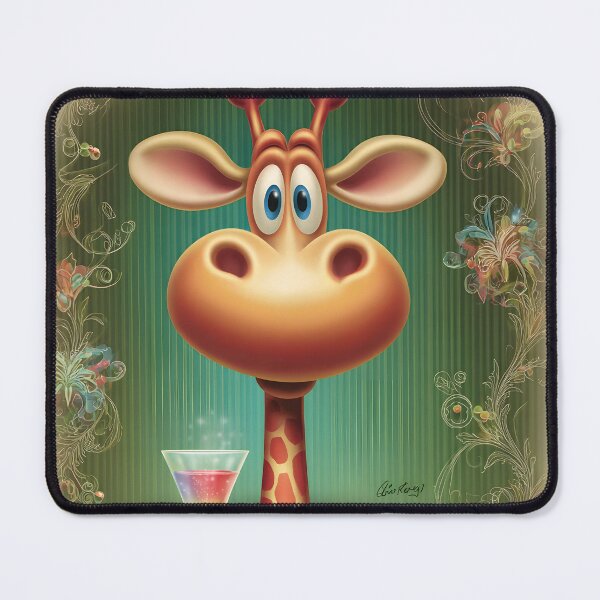 Item preview, Stylish Giraffe Enjoying a Cocktail in a Lounge designed and sold by Artessie.