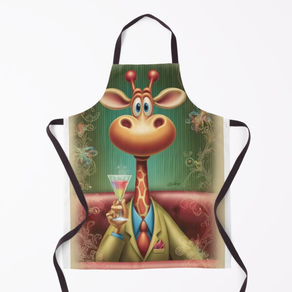 Item preview, Stylish Giraffe Enjoying a Cocktail in a Lounge designed and sold by Artessie.