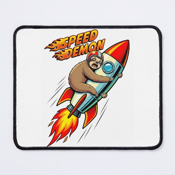 Item preview, Speed Demon Sloth - Funny Retro Comic Rocket Art designed and sold by MaynyStudio.