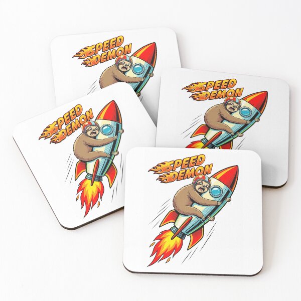 Item preview, Speed Demon Sloth - Funny Retro Comic Rocket Art designed and sold by MaynyStudio.