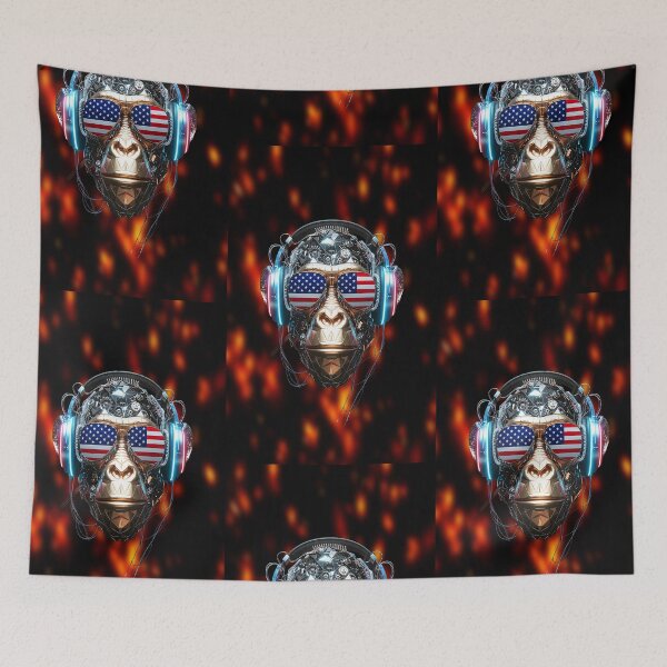 Item preview, MONKEY CHILLING TO SOME MUSIC designed and sold by 500 TON.