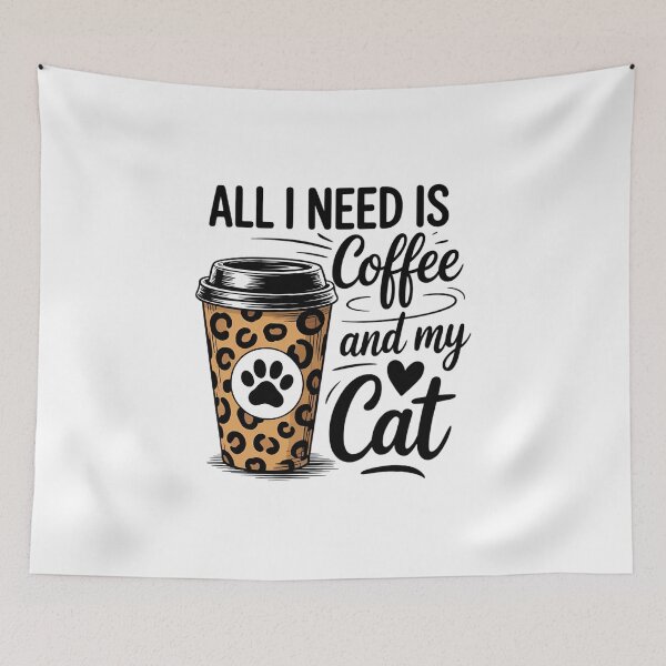 Item preview, Cute Cat & Coffee designed and sold by IdunayaStore.