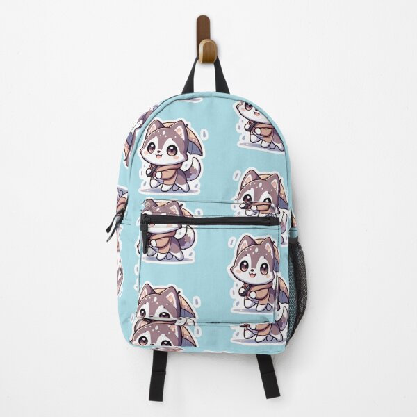 Item preview, Cute Husky Walking in Rain Sticker-Kawaii Dog Umbrella Rainy Day Mood designed and sold by carestazafeli.