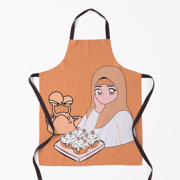 Item preview, Kawaii Hijab Girl with Mouse Buns and Funny Monster designed and sold by Kanniax.
