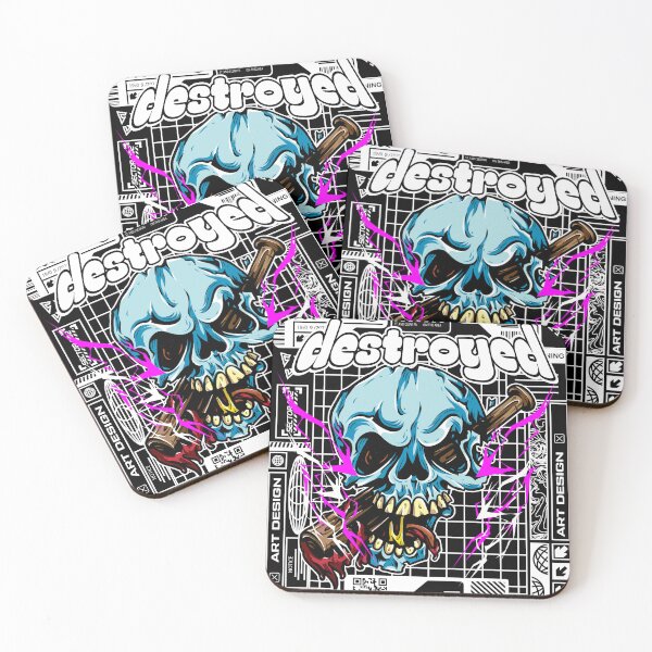 Item preview, Destroyed Skull Cyberpunk Techwear Art designed and sold by Kantawich.