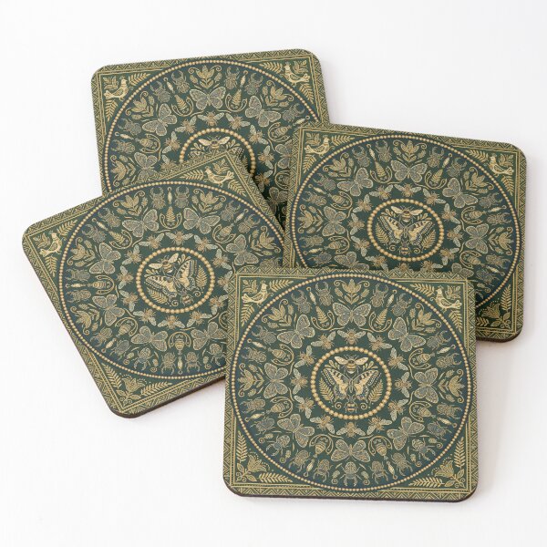 Item preview, Endangered Insects Folk Art Botanical Mandala designed and sold by ryanguas.