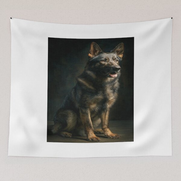 Item preview, Majestic German Shepherd Dog Realistic Portrait designed and sold by NicolasGlowArt.