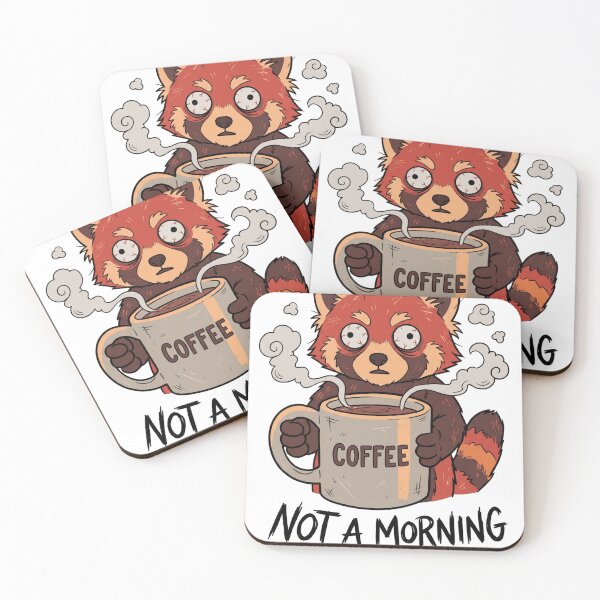 Item preview, Tired Red Panda Coffee - Not a Morning Person Funny Art designed and sold by MaynyStudio.