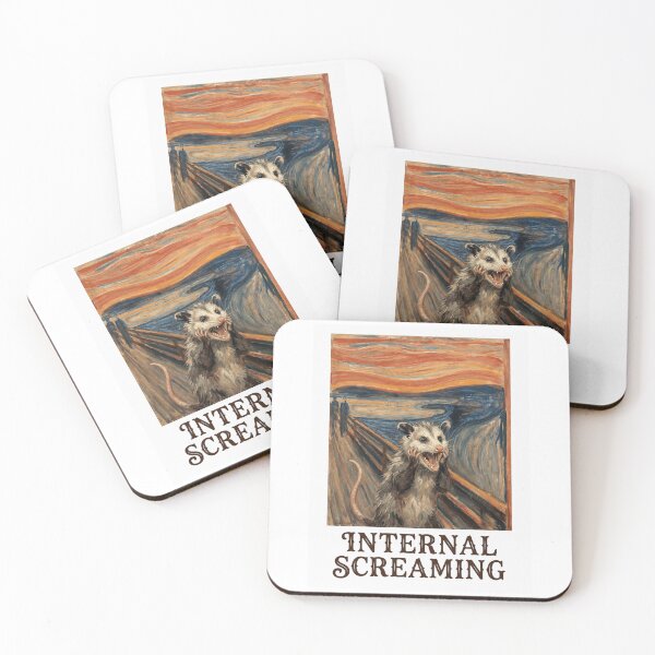 Item preview, Opossum The Scream Parody - Internal Screaming Fine Art designed and sold by MaynyStudio.